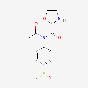 N-Acetyl-N-(4-(methylsulfinyl)phenyl)oxazolidine-2-carboxamide chemical structure (CAS 2717555-79-6)