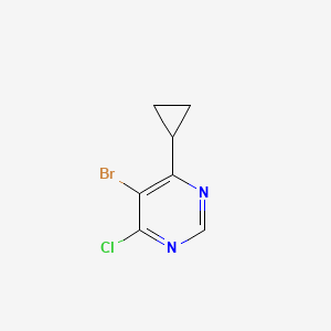 5-Bromo-4-chloro-6-cyclopropylpyrimidine chemical structure (CAS 27192-21-8)