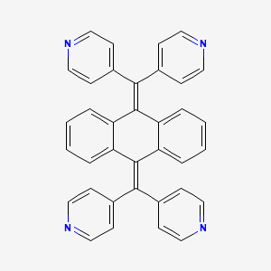 9,10-Bis(di(pyridin-4-yl)methylene)-9,10-dihydroanthracene chemical structure (CAS 2719679-28-2)