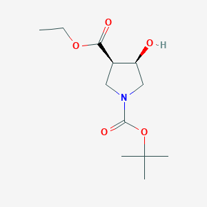rel-1-(tert-Butyl) 3-ethyl (3R,4R)-4-hydroxypyrrolidine-1,3-dicarboxylate chemical structure (CAS 2724056-42-0)