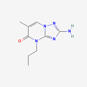 2-Amino-6-methyl-4-propyl-[1,2,4]triazolo[1,5-a]pyrimidin-5(4H)-one chemical structure (CAS 27277-00-5)
