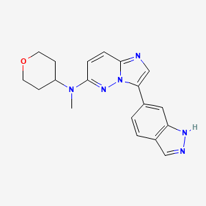 3-(1H-Indazol-6-yl)-N-methyl-N-(tetrahydro-2H-pyran-4-yl)imidazo[1,2-b]pyridazin-6-amine chemical structure (CAS 2727872-68-4)
