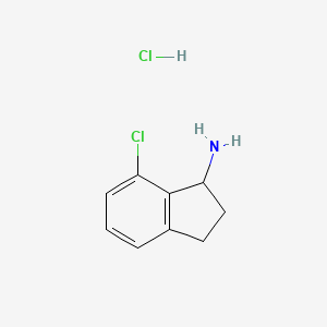 7-Chloro-2,3-dihydro-1H-inden-1-amine hydrochloride chemical structure (CAS 2728376-32-5)