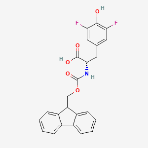 (S)-2-((((9H-Fluoren-9-yl)methoxy)carbonyl)amino)-3-(3,5-difluoro-4-hydroxyphenyl)propanoic acid chemical structure (CAS 273221-86-6)