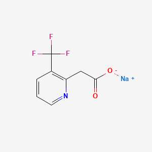 Sodium 2-(3-(trifluoromethyl)pyridin-2-yl)acetate chemical structure (CAS 2732751-11-8)
