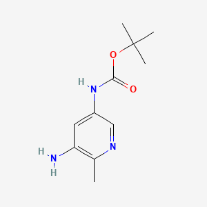 tert-Butyl (5-amino-6-methylpyridin-3-yl)carbamate chemical structure (CAS 2733185-16-3)