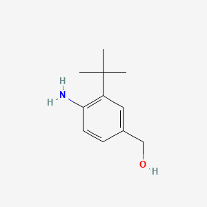 (4-Amino-3-(tert-butyl)phenyl)methanol chemical structure (CAS 2733795-10-1)