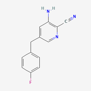 3-Amino-5-(4-fluorobenzyl)picolinonitrile chemical structure (CAS 2733913-60-3)