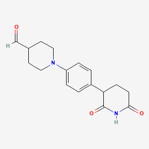 1-(4-(2,6-Dioxopiperidin-3-yl)phenyl)piperidine-4-carbaldehyde chemical structure (CAS 2736511-32-1)