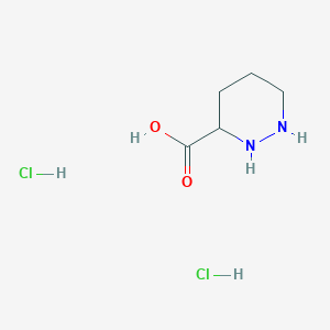 Hexahydropyridazine-3-carboxylic acid dihydrochloride chemical structure (CAS 2738899-29-9)