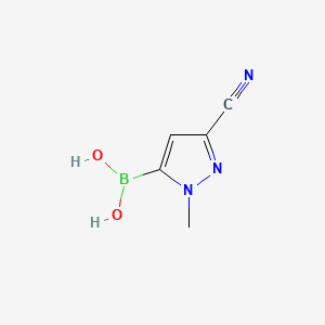 (3-Cyano-1-methyl-1H-pyrazol-5-yl)boronic acid chemical structure (CAS 2739830-29-4)