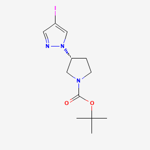 tert-Butyl (R)-3-(4-iodo-1H-pyrazol-1-yl)pyrrolidine-1-carboxylate chemical structure (CAS 2740593-04-6)