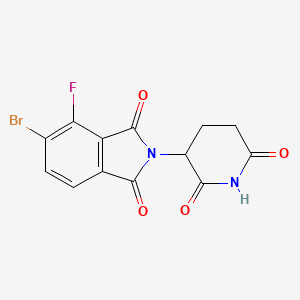 5-Bromo-2-(2,6-dioxopiperidin-3-yl)-4-fluoroisoindoline-1,3-dione chemical structure (CAS 2740657-28-5)