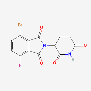 4-Bromo-2-(2,6-dioxopiperidin-3-yl)-7-fluoroisoindoline-1,3-dione chemical structure (CAS 2740657-30-9)