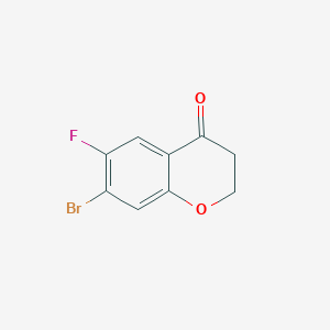 7-Bromo-6-fluorochroman-4-one chemical structure (CAS 27407-12-1)