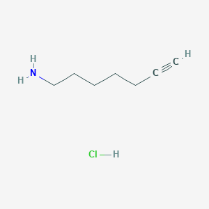 Hept-6-yn-1-amine hydrochloride chemical structure (CAS 2741532-28-3)