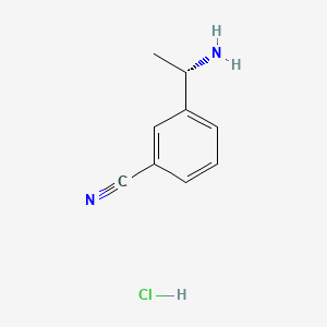 (S)-3-(1-Aminoethyl)benzonitrile hydrochloride chemical structure (CAS 2741870-03-9)