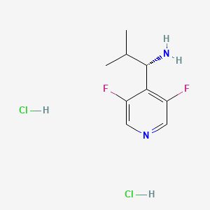 (S)-1-(3,5-Difluoropyridin-4-yl)-2-methylpropan-1-amine dihydrochloride chemical structure (CAS 2744086-47-1)