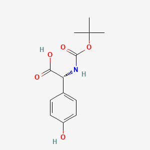 (R)-2-((tert-Butoxycarbonyl)amino)-2-(4-hydroxyphenyl)acetic acid chemical structure (CAS 27460-85-1)