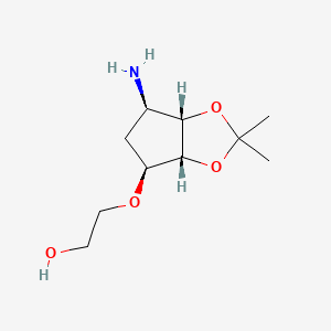 2-(((3aR,4S,6R,6aS)-6-Amino-2,2-dimethyltetrahydro-3aH-cyclopenta[d][1,3]dioxol-4-yl)oxy)ethanol chemical structure (CAS 274693-55-9)