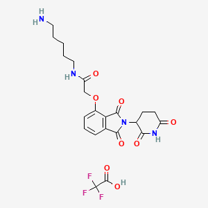 N-(5-Aminopentyl)-2-((2-(2,6-dioxopiperidin-3-yl)-1,3-dioxoisoindolin-4-yl)oxy)acetamide 2,2,2-trifluoroacetate chemical structure (CAS 2748161-83-1)