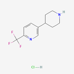 5-(Piperidin-4-yl)-2-(trifluoromethyl)pyridine hydrochloride chemical structure (CAS 2748377-52-6)
