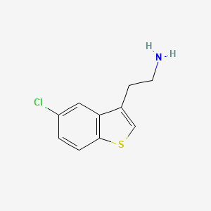 2-(5-Chloro-1-benzothiophen-3-yl)ethan-1-amine chemical structure (CAS 274918-15-9)
