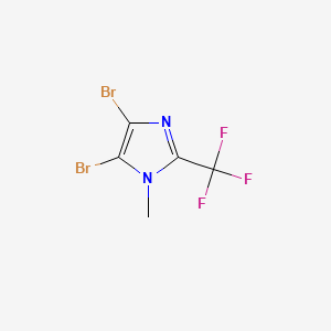 4,5-Dibromo-1-methyl-2-(trifluoromethyl)-1H-imidazole chemical structure (CAS 2750603-20-2)