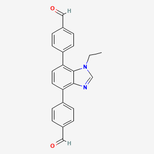 4,4'-(1-Ethyl-1H-benzo[d]imidazole-4,7-diyl)dibenzaldehyde chemical structure (CAS 2750707-50-5)