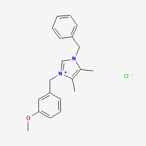 1-Benzyl-3-(3-methoxybenzyl)-4,5-dimethyl-1H-imidazol-3-ium chloride chemical structure (CAS 2750933-59-4)