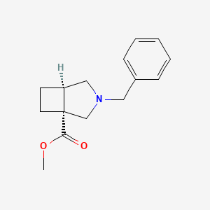 rel-Methyl (1R,5R)-3-benzyl-3-azabicyclo[3.2.0]heptane-1-carboxylate chemical structure (CAS 2751265-32-2)