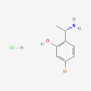 (S)-2-(1-Aminoethyl)-5-bromophenol hydrochloride chemical structure (CAS 2751603-33-3)
