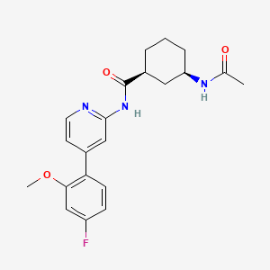 (1S,3R)-3-Acetamido-N-(4-(4-fluoro-2-methoxyphenyl)pyridin-2-yl)cyclohexane-1-carboxamide chemical structure (CAS 2751721-40-9)