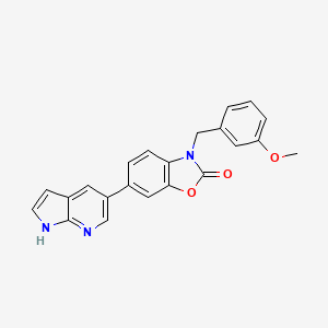 3-(3-Methoxybenzyl)-6-(1H-pyrrolo[2,3-b]pyridin-5-yl)benzo[d]oxazol-2(3H)-one chemical structure (CAS 2754265-66-0)