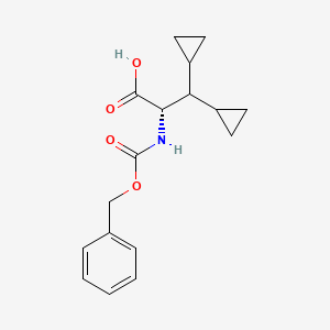 (S)-2-(((Benzyloxy)carbonyl)amino)-3,3-dicyclopropylpropanoic acid chemical structure (CAS 2755148-69-5)