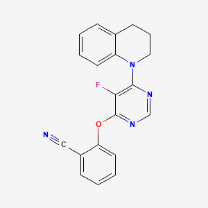 2-((6-(3,4-Dihydroquinolin-1(2H)-yl)-5-fluoropyrimidin-4-yl)oxy)benzonitrile chemical structure (CAS 2755847-31-3)