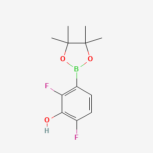 2,6-Difluoro-3-(4,4,5,5-tetramethyl-1,3,2-dioxaborolan-2-yl)phenol chemical structure (CAS 2756163-62-7)