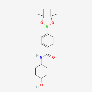 N-((trans-4-Hydroxycyclohexyl)-4-(4,4,5,5-tetramethyl-1,3,2-dioxaborolan-2-yl)benzamide chemical structure (CAS 2756214-40-9)