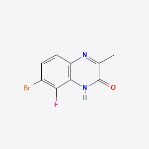 7-Bromo-8-fluoro-3-methylquinoxalin-2(1H)-one chemical structure (CAS 2756334-26-4)