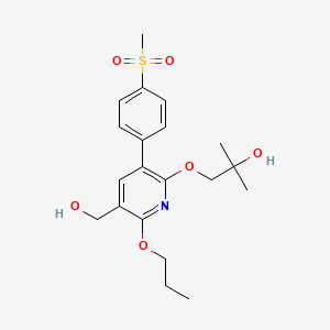 1-((5-(Hydroxymethyl)-3-(4-(methylsulfonyl)phenyl)-6-propoxypyridin-2-yl)oxy)-2-methylpropan-2-ol chemical structure (CAS 2756347-91-6)