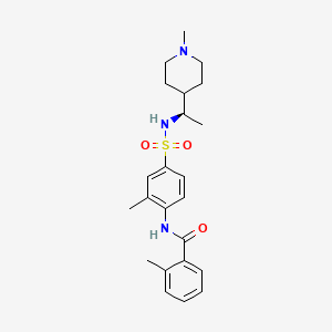 (R)-2-Methyl-N-(2-methyl-4-(N-(1-(1-methylpiperidin-4-yl)ethyl)sulfamoyl)phenyl)benzamide chemical structure (CAS 2756350-91-9)