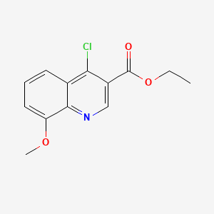 Ethyl 4-chloro-8-methoxyquinoline-3-carboxylate chemical structure (CAS 27568-05-4)