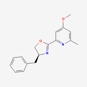 (S)-4-Benzyl-2-(4-methoxy-6-methylpyridin-2-yl)-4,5-dihydrooxazole chemical structure (CAS 2757082-40-7)