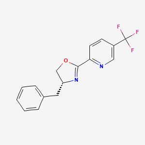 (R)-4-Benzyl-2-(5-(trifluoromethyl)pyridin-2-yl)-4,5-dihydrooxazole chemical structure (CAS 2757082-42-9)