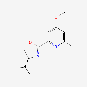 (R)-4-Isopropyl-2-(4-methoxy-6-methylpyridin-2-yl)-4,5-dihydrooxazole chemical structure (CAS 2757082-43-0)