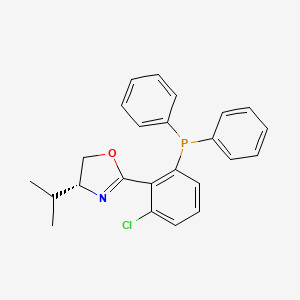 (R)-2-(2-Chloro-6-(diphenylphosphaneyl)phenyl)-4-isopropyl-4,5-dihydrooxazole chemical structure (CAS 2757082-52-1)