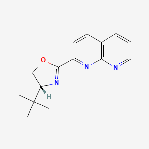 (R)-4-(tert-Butyl)-2-(1,8-naphthyridin-2-yl)-4,5-dihydrooxazole chemical structure (CAS 2757082-56-5)