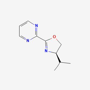 (R)-4-Isopropyl-2-(pyrimidin-2-yl)-4,5-dihydrooxazole chemical structure (CAS 2757082-66-7)