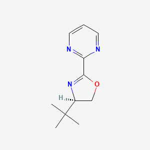 (R)-4-(tert-Butyl)-2-(pyrimidin-2-yl)-4,5-dihydrooxazole chemical structure (CAS 2757082-72-5)