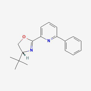 (R)-4-(tert-Butyl)-2-(6-phenylpyridin-2-yl)-4,5-dihydrooxazole chemical structure (CAS 2757082-75-8)